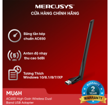 USB THU WIFI MERCUSYS MU6H AC650 CÓ ANGTEN